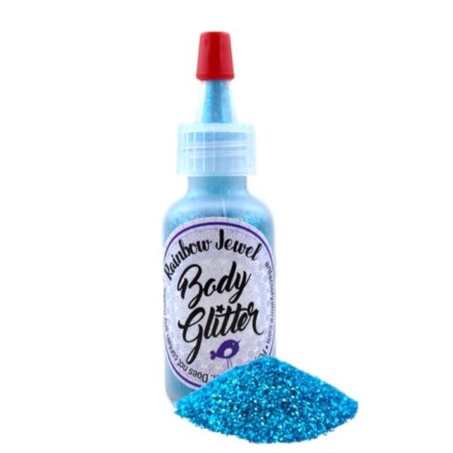 Rainbow Jewel Body Glitter Poof - Aqua