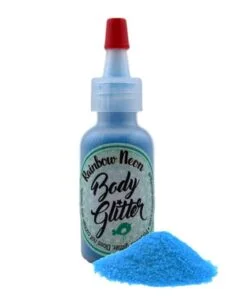Rainbow Jewel Body Glitter Poof - Neon Blue