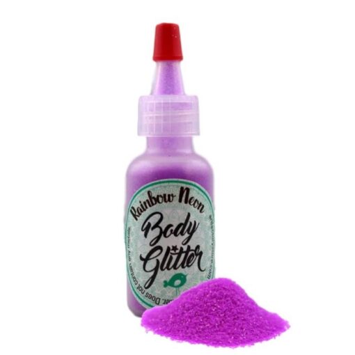 Rainbow Jewel Body Glitter Poof - Neon Purple