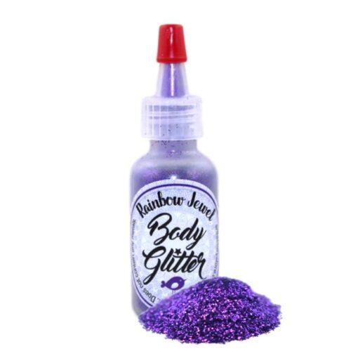 Rainbow Jewel Body Glitter Poof - Púrpura