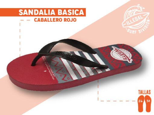 Sandalia Caballero Rojo