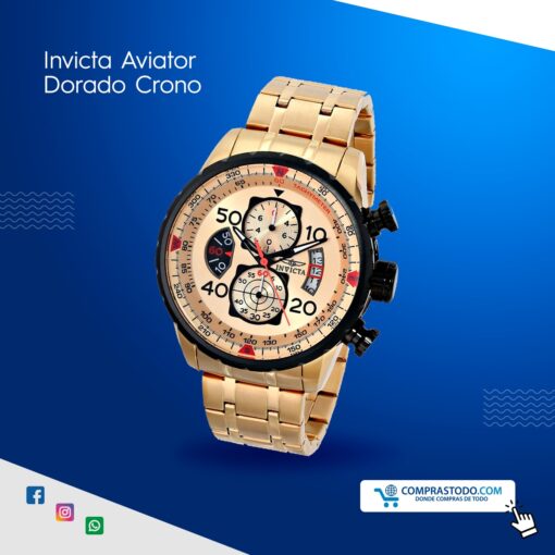 invicta aviator dorado crono