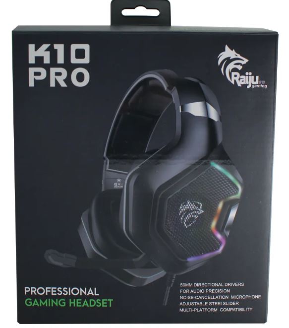 AUDIFONOS DIADEMA RAIJU GAMER PROFESIONAL CON MICROFONO 50MM AD KIOPRO RGB AD K10PRO RGB